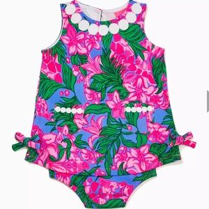 Lilly Pulitzer Baby Lilly Knit Shift Dress in Cerise Pink Safari Sunset nwt